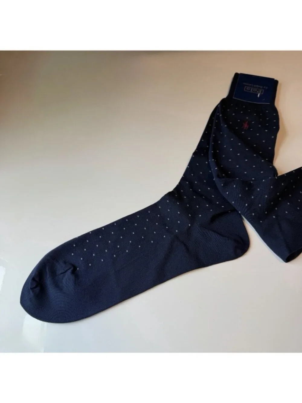 Polo Ralph Lauren Over The Calf Dress Socks Navy with Specks Size 10-13 NWT